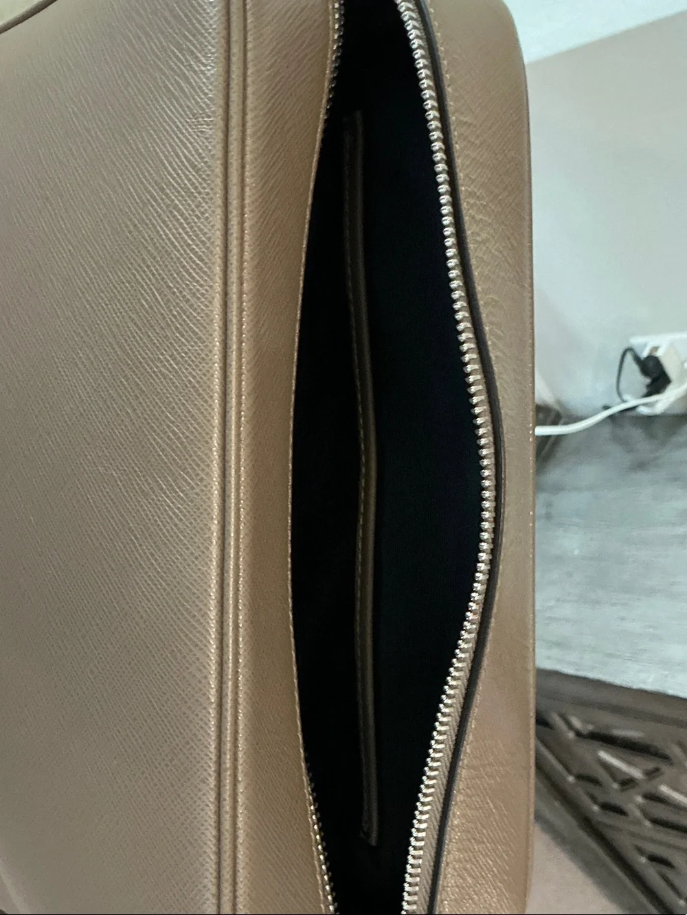 Mont Blanc Taupe Brown Satorial Leather Messenger Bag